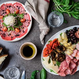 Southern Italian antipasto and mains spread